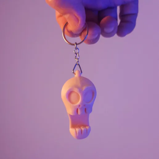 Skull Keychain: Phone Holder with a Bite